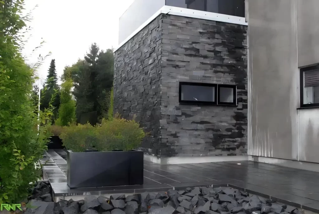 نمای سنگ ساختمان یک طبقه ساده